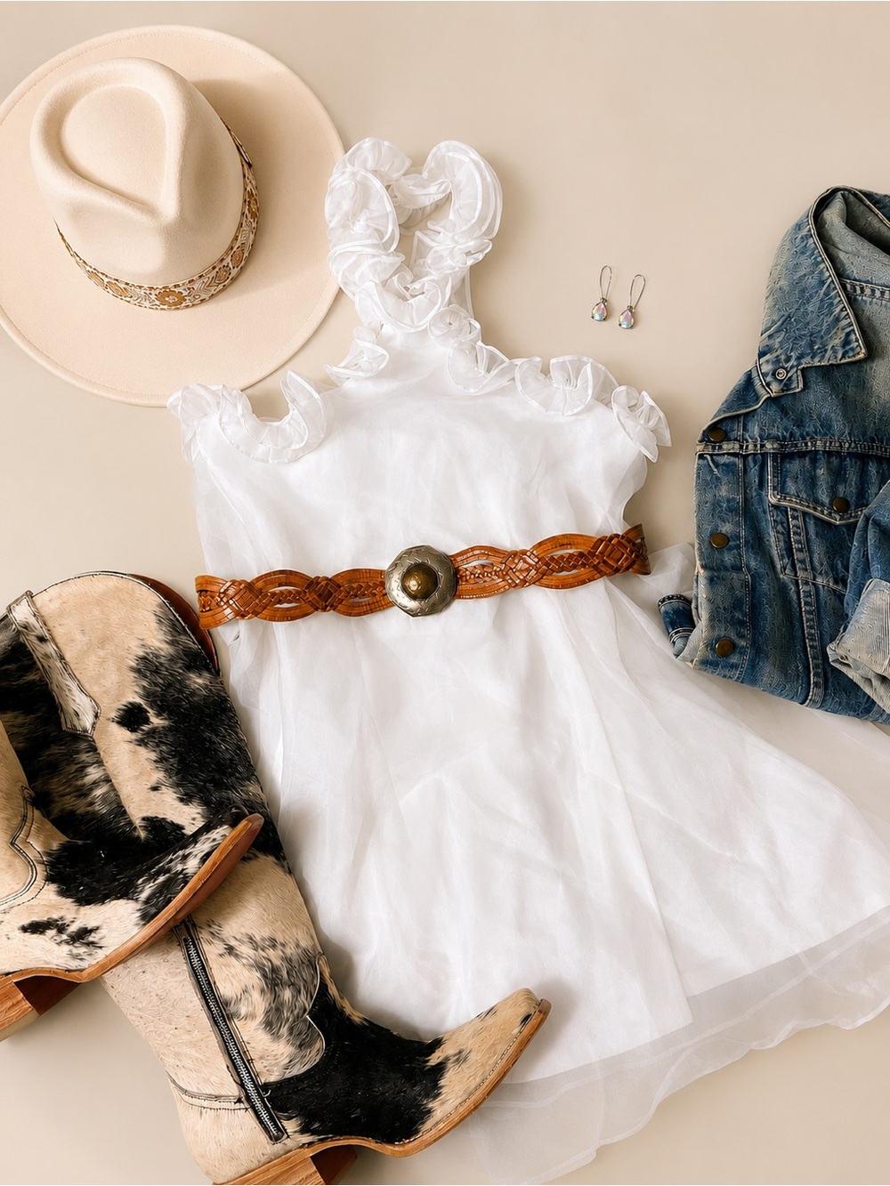 ✨ NWOT Lulus Perfect Stunner White Organza Ruffled Halter Open Back Mini Dress M